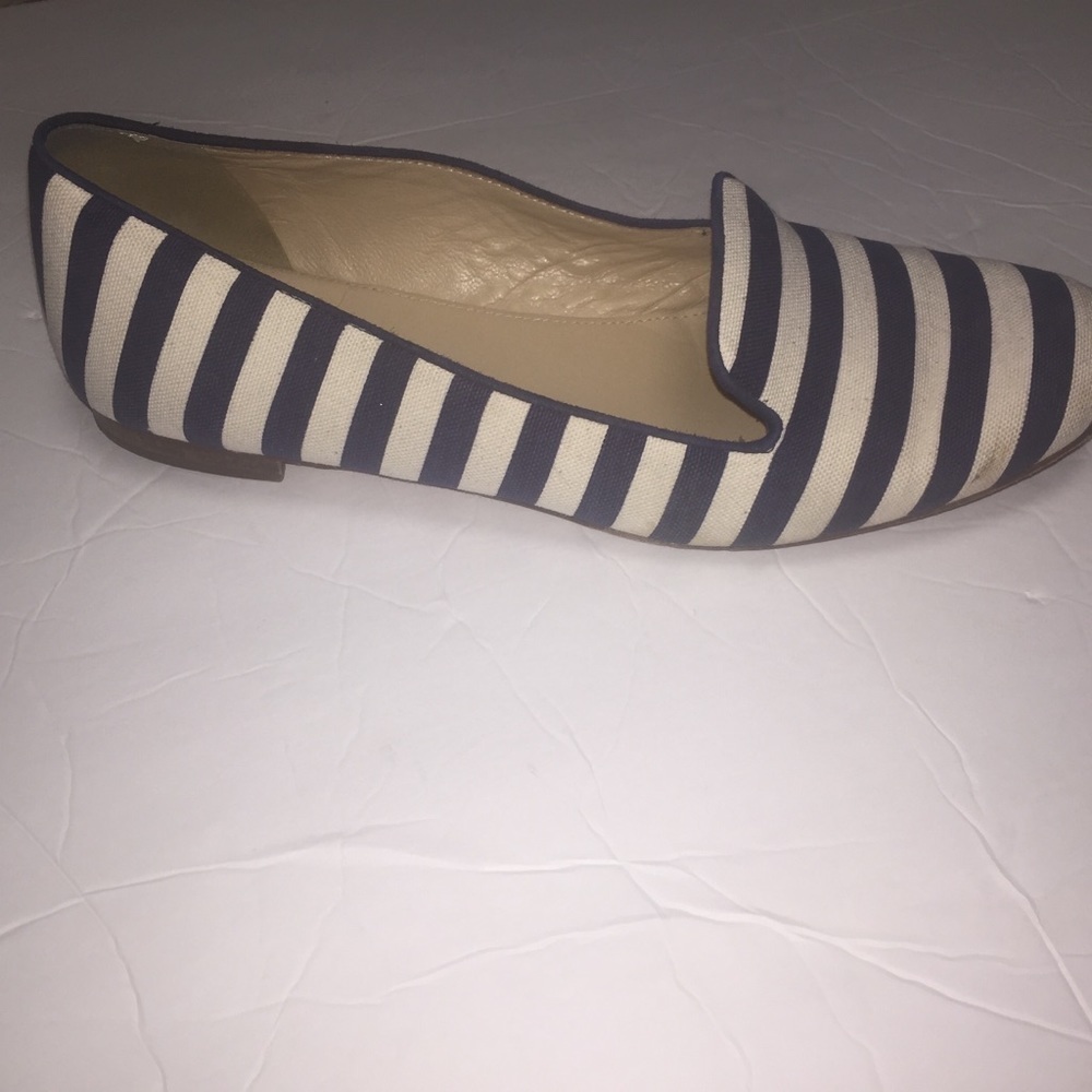 J. Crew classic blue stripe flats size 9.